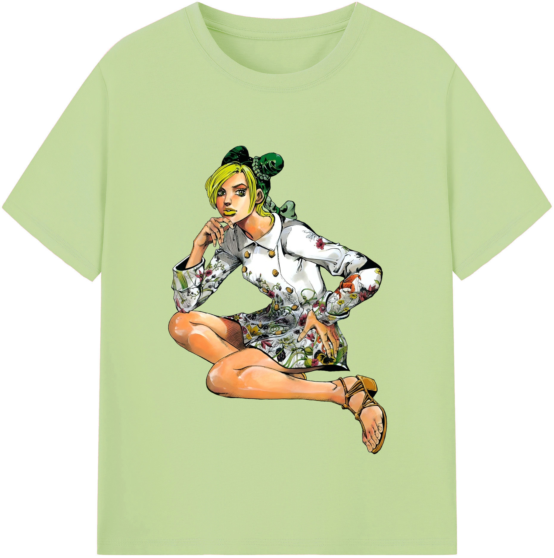 （画像用） "ジョジョの奇妙な冒険 くうじょう ジョリーン JoJo's Bizarre Adventure Jolyne Cujoh " 綿100％半袖Tシャツ（フロントプリント）